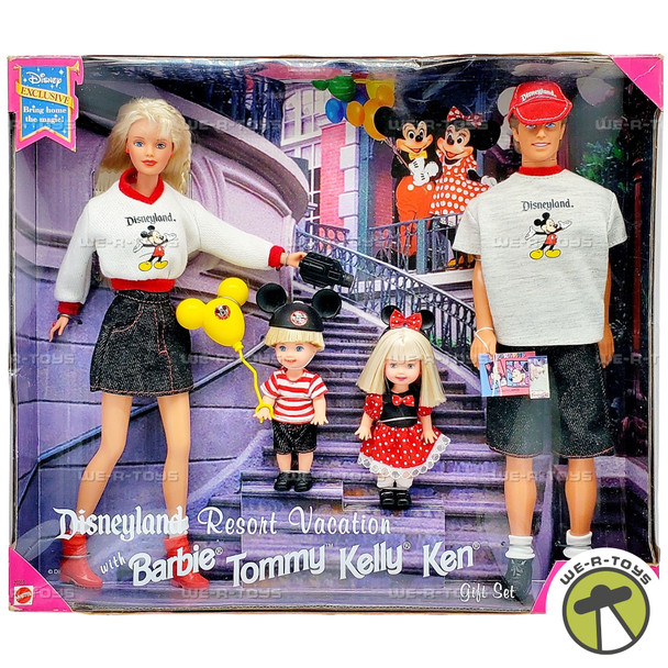 Walt Disney World Resort Vacation Barbie Tommy Kelly Ken Dolls Gift Set 1998