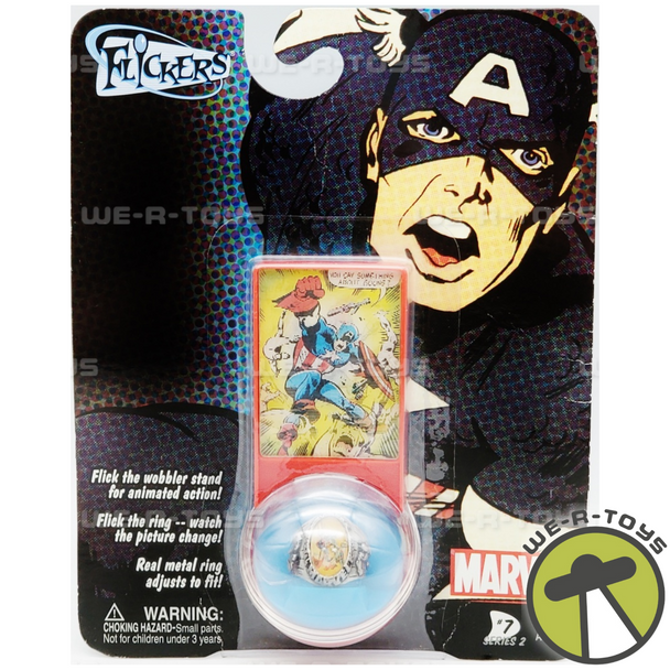 Marvel's Captain America #7 Flicker Toy With Metal Ring Playing Mantas 2004 NRFP