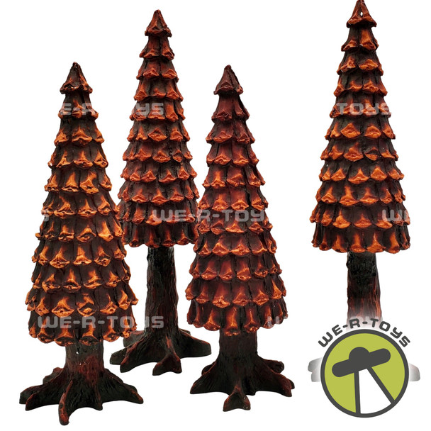 Dept. 56 Pine Cone Trees LOT OF 2 Cold Cast Porcelain Tree Statues NEW