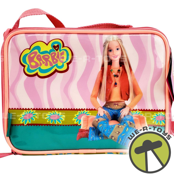 Barbie Reusable Insulated Stripes Soft Case Lunch Bag and Thermos NEW