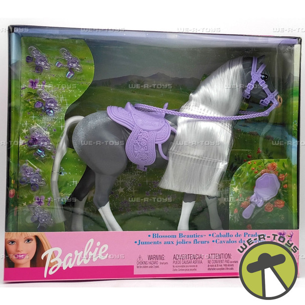 Blossom Beauties Barbie Gray Horse and Purple Accessories 2002 Mattel #67019