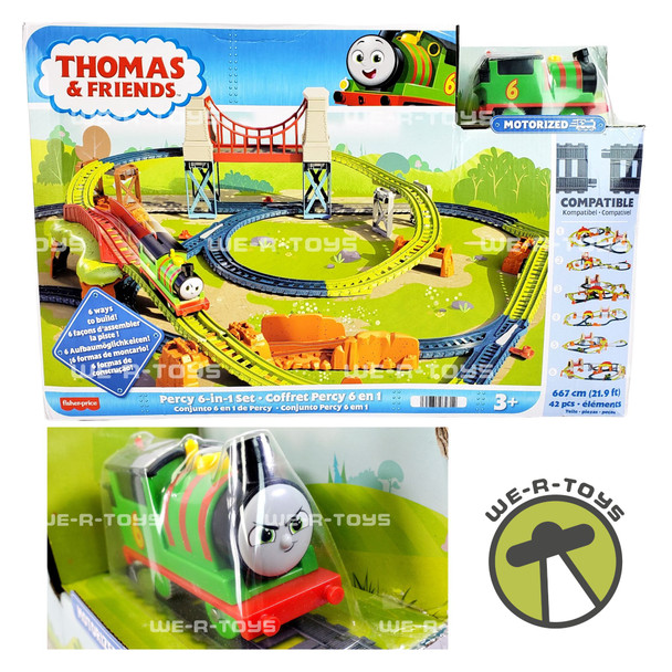 Thomas & Friends Percy 6-in-1 Motorized Train and Track Set 2022 Mattel