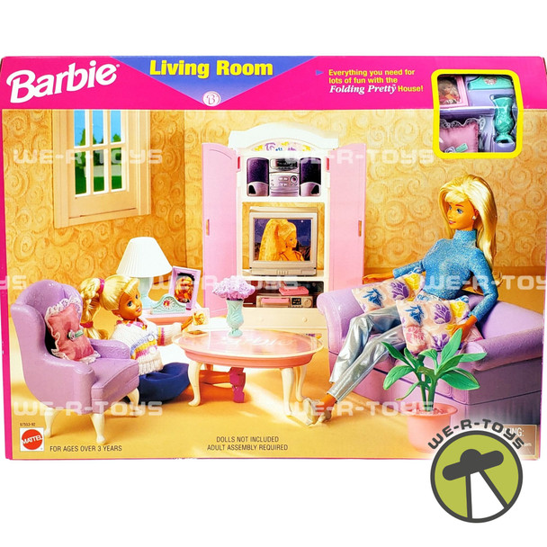 Barbie Living Room Furniture for Folding Pretty House #67553 Mattel 1998 NRFB