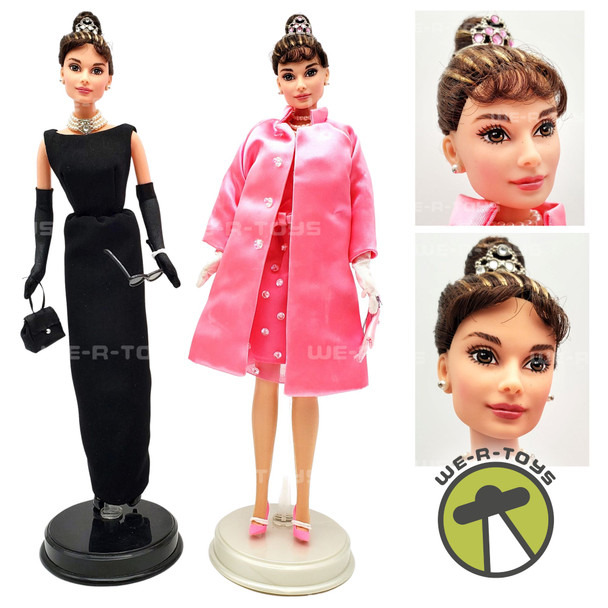 Barbie Lot of 2 Audrey Hepburn Breakfast at Tiffany's Dolls Mattel USED