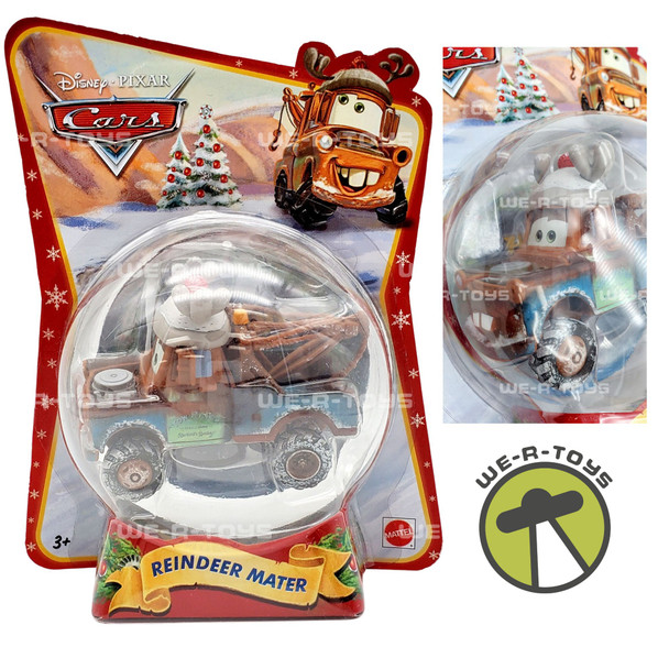 Disney Pixar Cars Reindeer Mater Ornament Toy Christmas Mattel V3357 NRFP