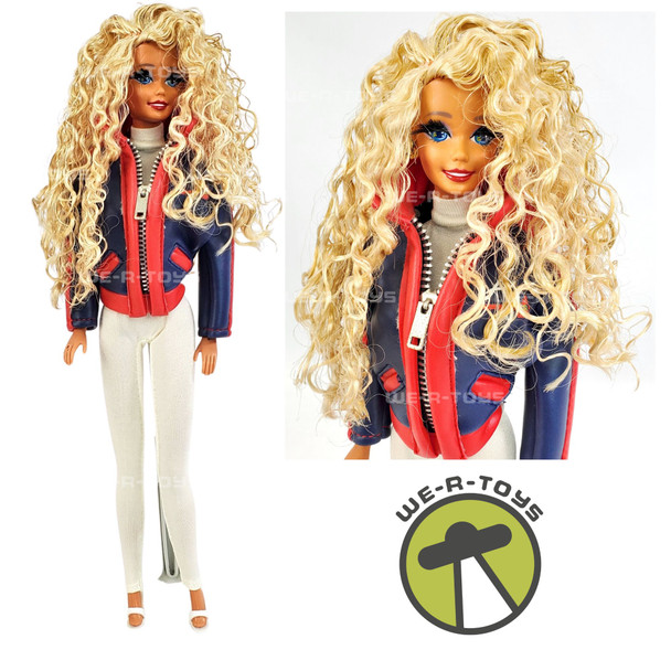 Barbie OOAK One of a Kind Doll Atlanta Braves Jacket & White Catsuit MLB USED