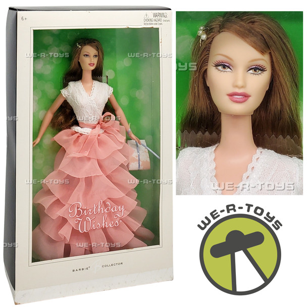 Birthday Wishes Barbie Doll Peach Chiffon Silver Label 2004 Mattel #G8059