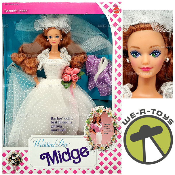 Wedding Day Midge Beautiful Bride Doll 1990 Mattel 9606 NEW