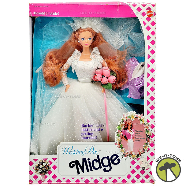 Barbie Wedding Day Midge Beautiful Bride Doll 1990 Mattel 9606