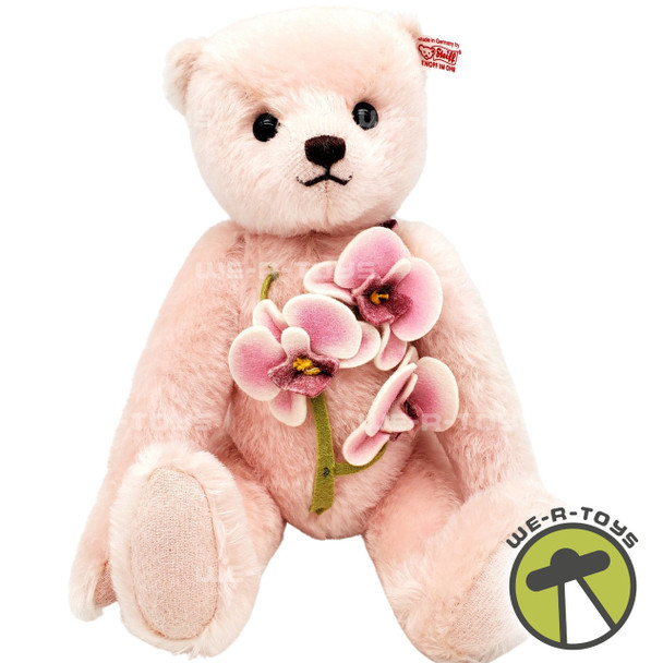 Steiff Teddy Bear 035111 Laelia Rose Pink Flowers with Certificate and Box NEW
