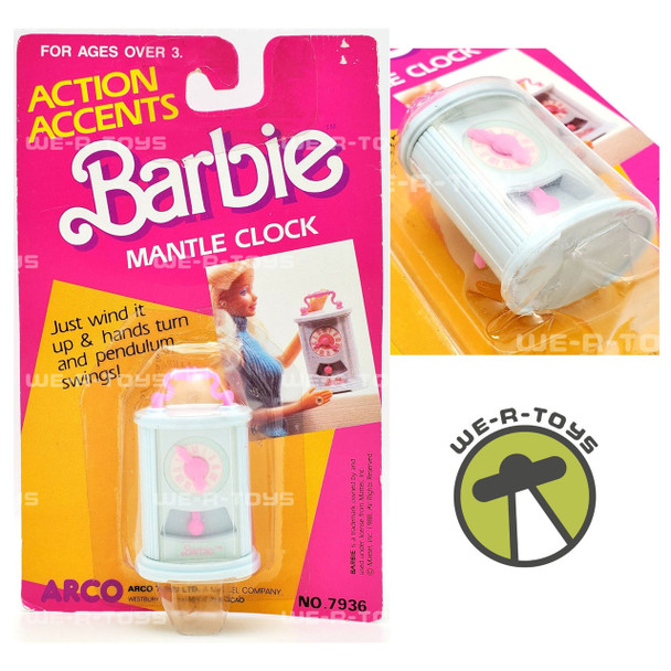 Barbie Action Accents Mantle Clock Doll House Accessory 1988 Mattel #7936 NRFP