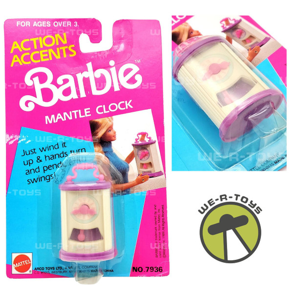 Barbie Action Accents Mantle Clock Doll House Accessory 1989 Mattel #7936 NRFP