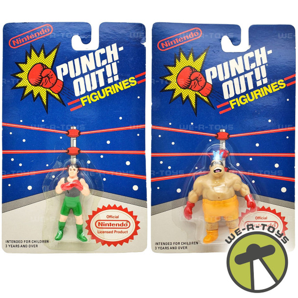 Nintendo Set of 2 Punch Out 2in Figurines Little Mac & King Hippo 1989 NRFP