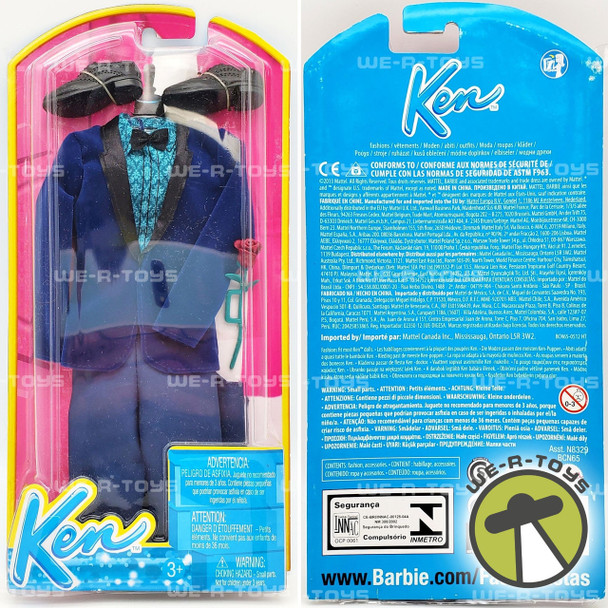 Barbie Ken Fashion Outfit Blue Tuxedo Set with Shoes and Rose NRFP