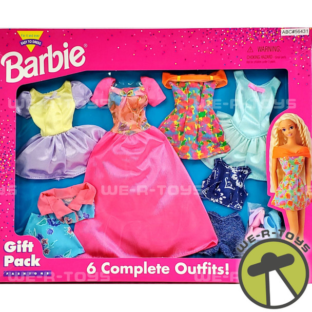 Barbie 6 Complete Fashion Outfits Gift Pack #68073 Mattel 2001 NEW