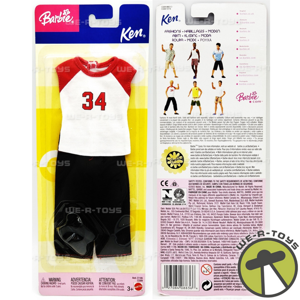 Barbie Ken Fashions #34 Sports Shirt & Black Pants 2003 Mattel C3309 NEW