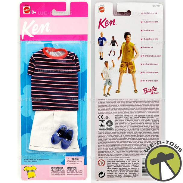 Barbie Ken Fashions Navy Red White Striped Shirt 2002 Mattel 68040 NRRP