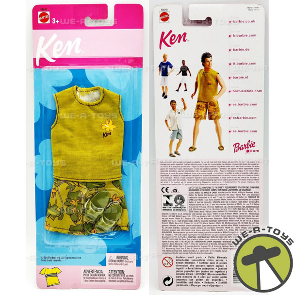 Barbie Ken Fashions Green Tank Top & Jungle Print Shorts 2002 Mattel 68040 NRRP