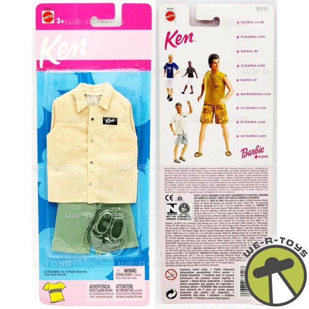 Barbie Ken Fashions Tan Button Up Shirt & Green Shorts 2002 Mattel 68040 NRRP
