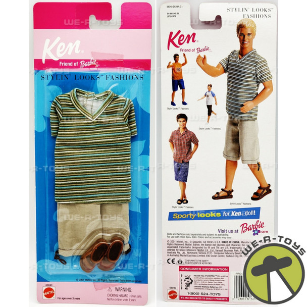 Barbie Ken Stylin' Looks Fashions Blue Green White Striped Shirt 68040 NRRP
