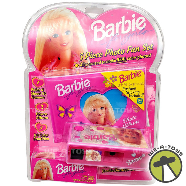 Barbie For Girls 3 Pieve Fun Photo Set Outdoor Camera Album and Film 1995 NRFP