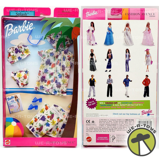 Barbie Fashion Avenue Splash Set Floral Outfit 2001 Mattel #53986 NRFP