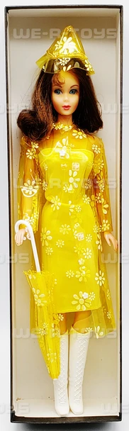 Barbie Vintage 1960s Marlo Flip TNT Twist 'n Turn Doll W/ Yellow Raincoat Set