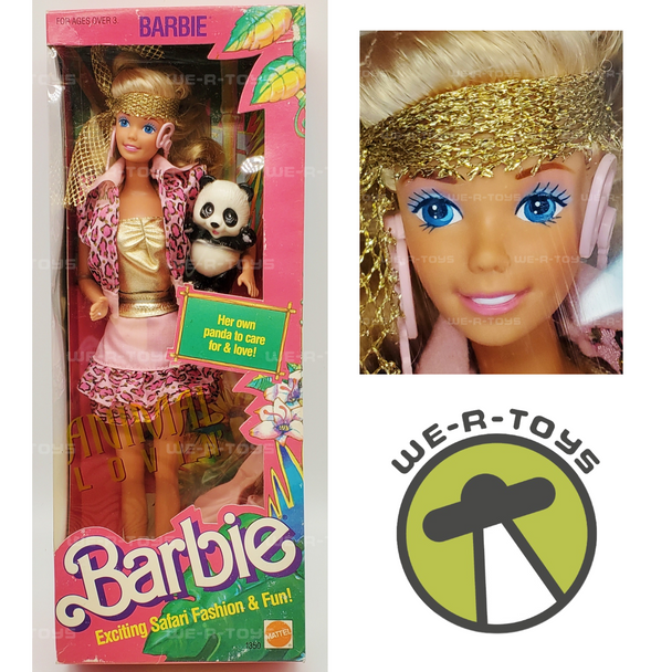 Barbie Animal Lovin' Barbie Doll and Panda Bear 1988 Mattel #1350 NRFB