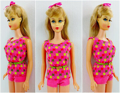 Vintage 1968 TNT Twist 'n Turn Barbie Sunkissed Blond Original Outfit USED