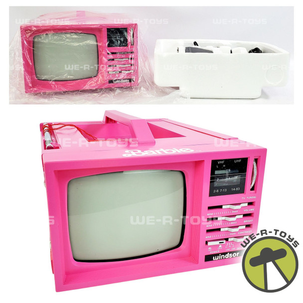 Barbie Pink VR66 Windsor 5in Portable Black and White Television TV NEW