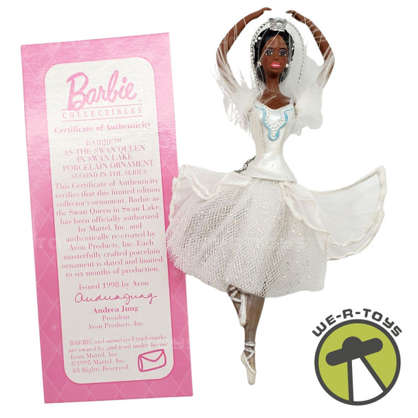 Barbie as the Swan Queen Swan Lake African American Porcelain Ornament NEW
