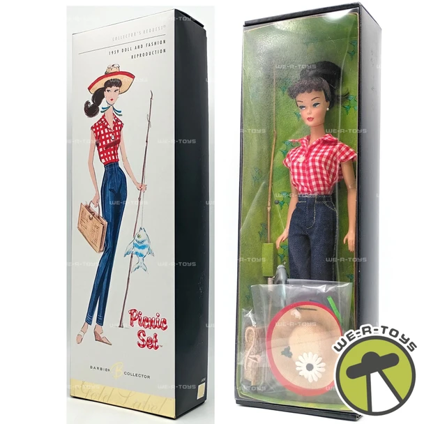 Picnic Set Barbie Doll Gold Label 1959 Doll and Fashion Reproduction 2005 USED