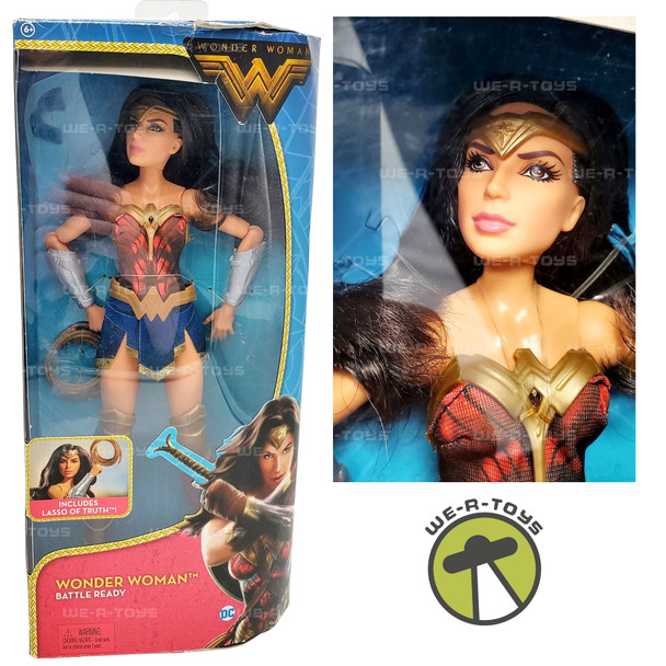 Wonder Woman Battle Ready Doll Warner Brothers DC Mattel #FDF35 2016 NRFP