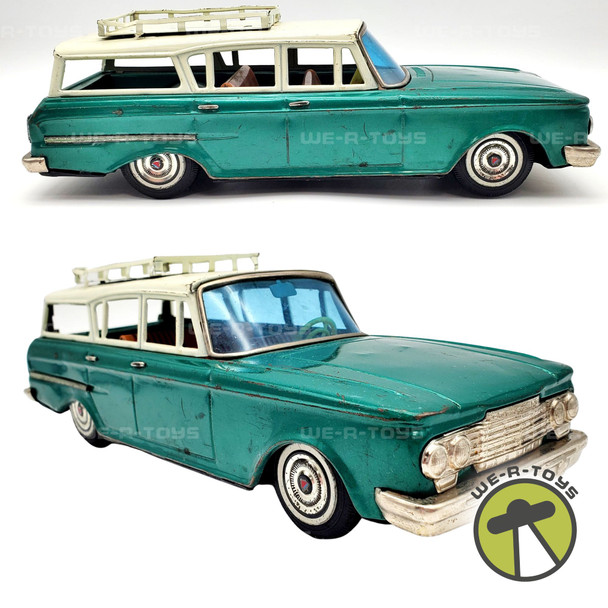 Vintage Rambler Tin Toy Car with Friction Motor Station Wagon Made in Japan USED