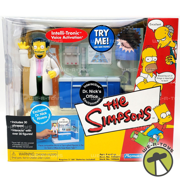 The Simpsons Interactive Dr. Nick's Office Environment Playset Playmates NRFB