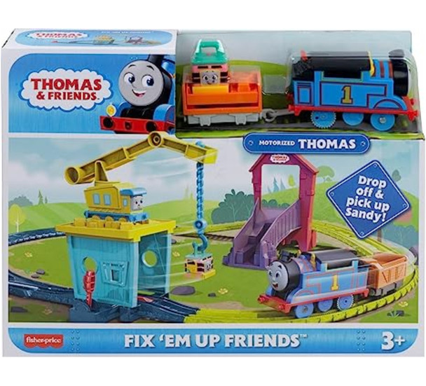 Thomas & Friends Motorized Toy Train Set Fix 'Em Up Friends Fisher-Price #HDY58