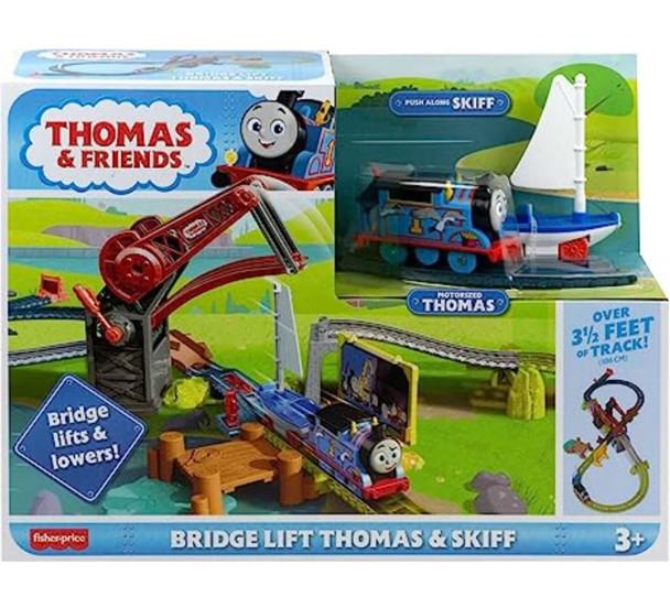 Thomas & Friends Motorized Toy Train Bridge Lift Thomas & Skiff Track Set