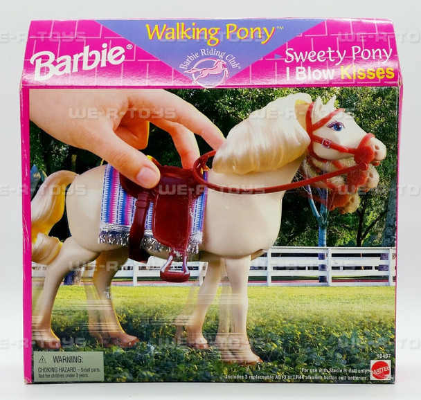 Barbie Riding Club Walking Pony Sweety Pony Blows Kisses Mattel 1997 #18497 NRFB