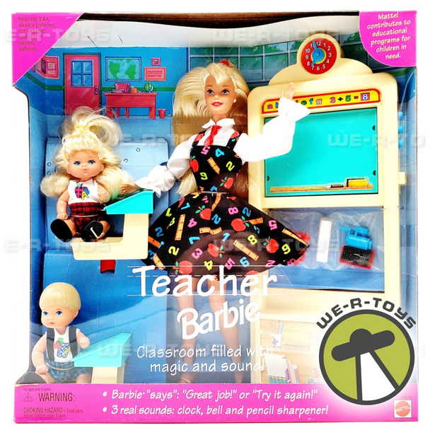 Teacher Barbie Doll Set Recalled Edition All Blonde 1995 Mattel 13914