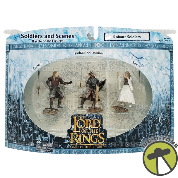 Lord of the Rings Rohan Soldiers Battle Scale Figures 2003 Play Along 48103 NRFP