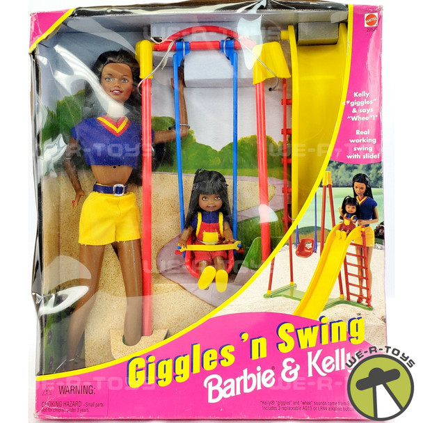 Barbie & Kelly Giggles 'n Swing Set African American 1998 Mattel #20534 NRFB