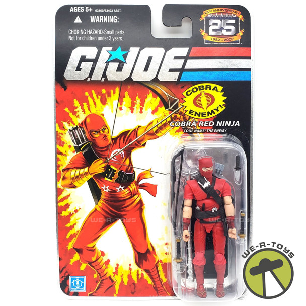 G.I. Joe 25th Anniversary Cobra Red Ninja 3.75" Action Figure 2007 Hasbro #63460