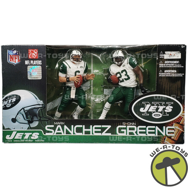 NFL NY Jets 2 Pack Mark Sanchez Shonn Greene Figures 2010 McFarlane Toys 071310 NRFB