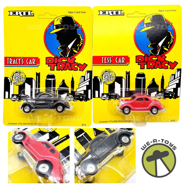 Ertl Dick Tracy Set of 2 Cars Tracy and Tess' Vehicles Die Cast UNPUNCHED CARDS NEW