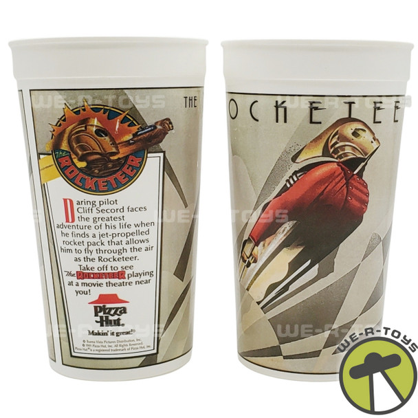 Disney The Rocketeer Pizza Hut Set of 2 32-oz Promo Cups 1991 Miner Container Inc. USED