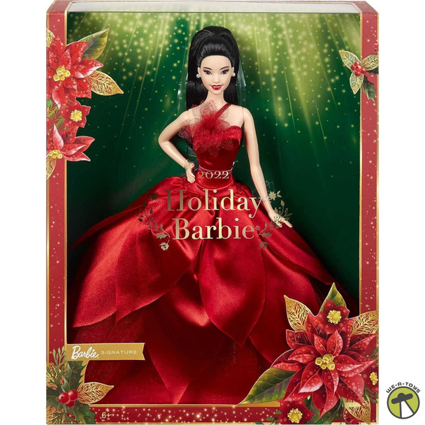 Barbie Signature 2022 Holiday Barbie Doll (Straight Black Hair) HCC05