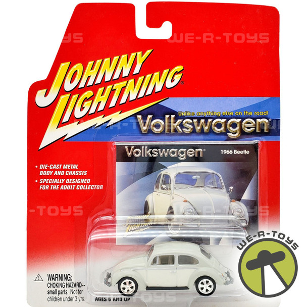 Johnny Lightning Volkswagen White 1966 Beetle Die-Cast Toy Car 2002 NRFP