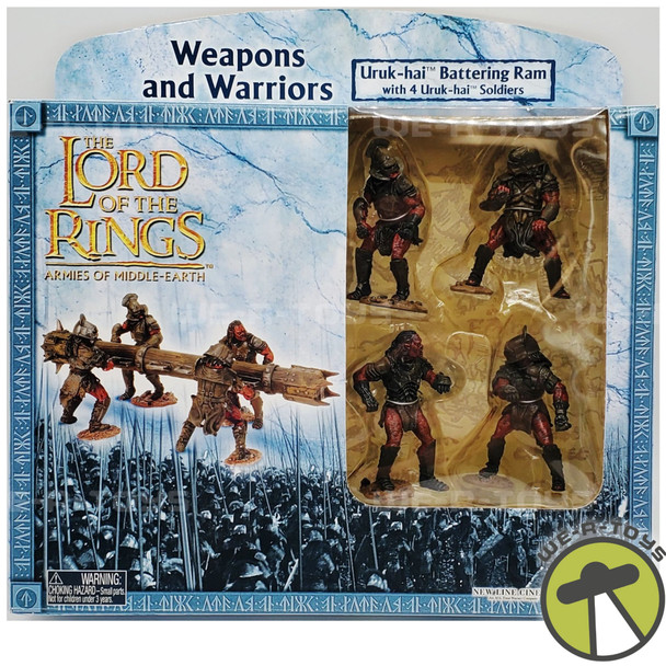 Lord of the Rings Uruk-hai Battering Ram & Soldiers 2003 Play Along 48201 NEW