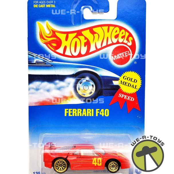 Hot Wheels Red Ferrari F40 Gold Medal Speed #40 Collector No. 69 Mattel NRFP