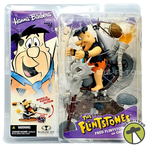 The Flintstones Fred on Chopper Action Figure Hanna-Barbera McFarlane 2006 NEW